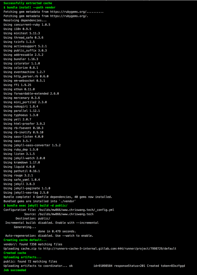 GitLab's build log GitLab's build log